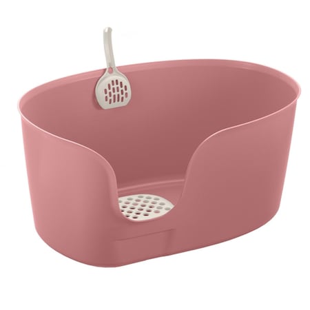 Petpalace PAW TRAX High Wall Cat Litter Box XL in Salmon Pink PE3179498